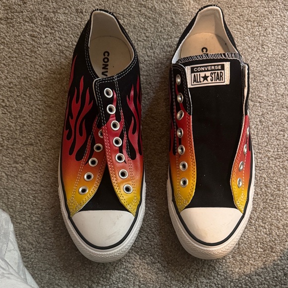 Converse Black and Flame Gradient Sneakers - Picture 1 of 5